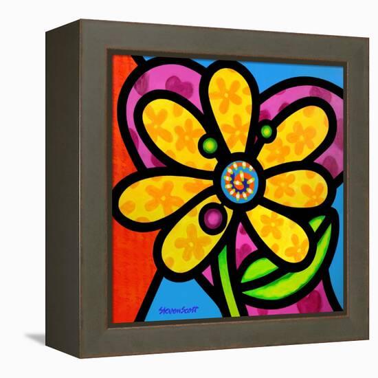 Pinwheel Daisy Yellow-Steven Scott-Framed Premier Image Canvas