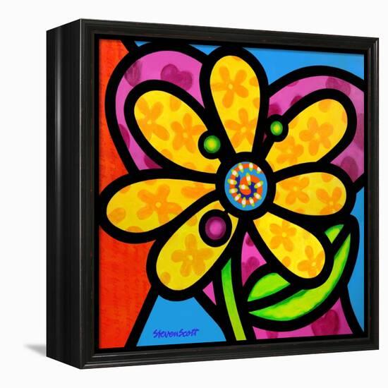 Pinwheel Daisy Yellow-Steven Scott-Framed Premier Image Canvas