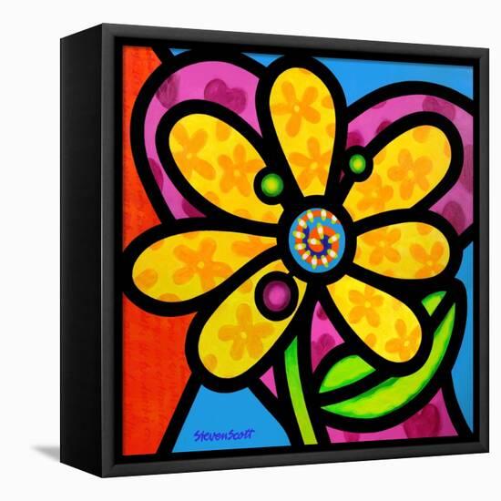 Pinwheel Daisy Yellow-Steven Scott-Framed Premier Image Canvas