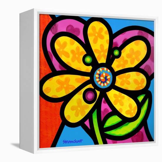 Pinwheel Daisy Yellow-Steven Scott-Framed Premier Image Canvas