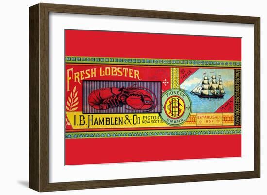 Pioneer Brand Fresh Lobster-Sun Lithograph Co-Framed Art Print