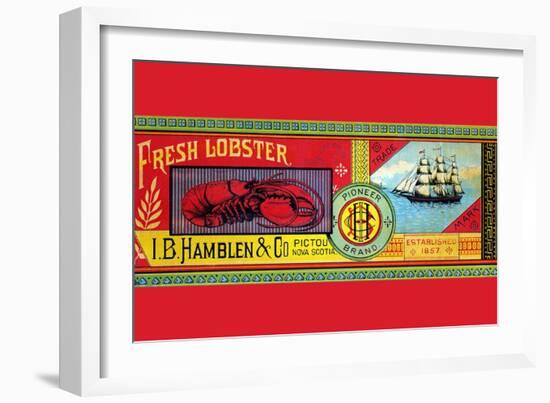 Pioneer Brand Fresh Lobster-Sun Lithograph Co-Framed Art Print