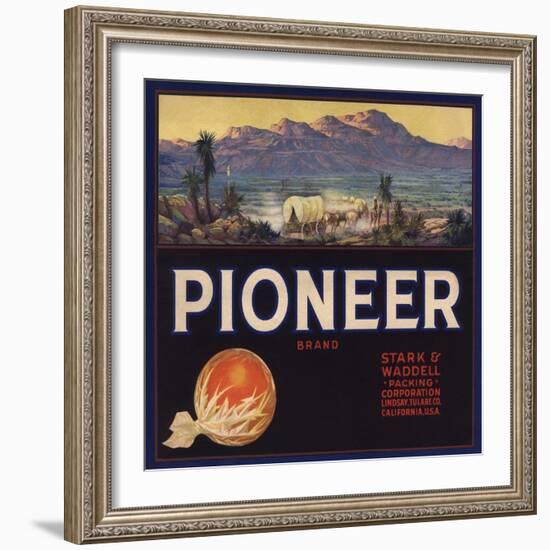 Pioneer Brand - Lindsay, California - Citrus Crate Label-Lantern Press-Framed Art Print