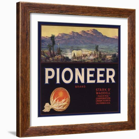 Pioneer Brand - Lindsay, California - Citrus Crate Label-Lantern Press-Framed Art Print