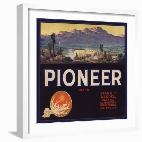 Pioneer Brand - Lindsay, California - Citrus Crate Label-Lantern Press-Framed Art Print