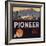 Pioneer Brand - Lindsay, California - Citrus Crate Label-Lantern Press-Framed Art Print