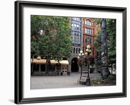 Pioneer Building and Totem Pole in Pioneer Square, Seattle, Washington, USA-Jamie & Judy Wild-Framed Photographic Print