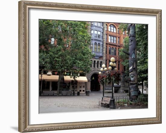 Pioneer Building and Totem Pole in Pioneer Square, Seattle, Washington, USA-Jamie & Judy Wild-Framed Photographic Print