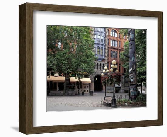 Pioneer Building and Totem Pole in Pioneer Square, Seattle, Washington, USA-Jamie & Judy Wild-Framed Photographic Print