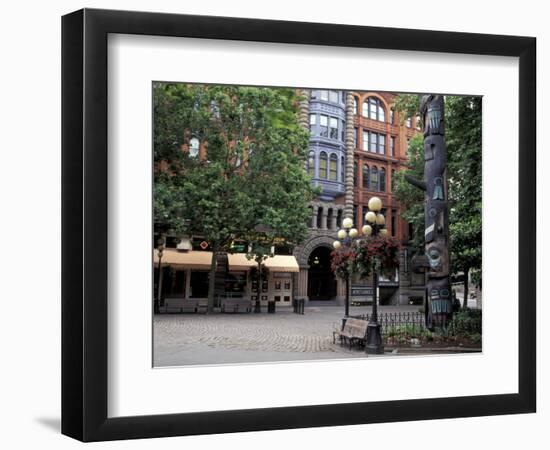 Pioneer Building and Totem Pole in Pioneer Square, Seattle, Washington, USA-Jamie & Judy Wild-Framed Photographic Print