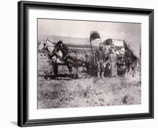 Pioneer Family in the Loup Valley, Nebraska, 1886-null-Framed Photographic Print