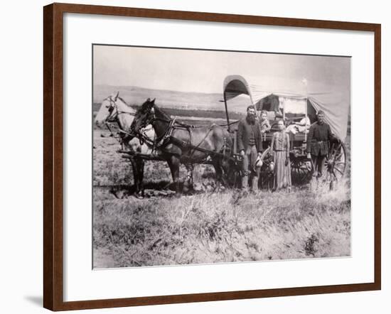 Pioneer Family in the Loup Valley, Nebraska, 1886-null-Framed Photographic Print