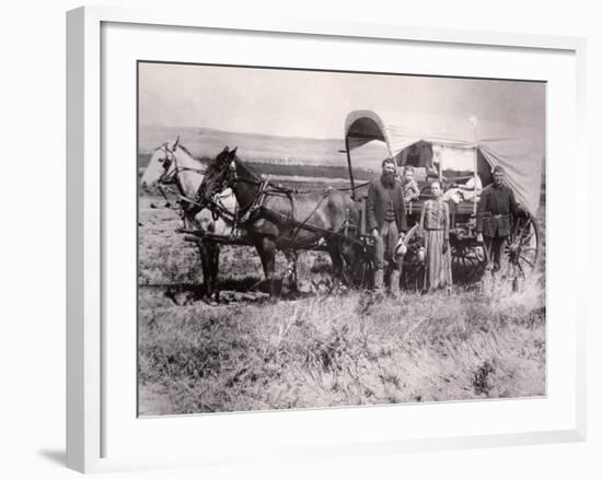 Pioneer Family in the Loup Valley, Nebraska, 1886-null-Framed Photographic Print