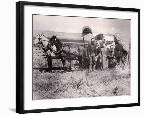 Pioneer Family in the Loup Valley, Nebraska, 1886-null-Framed Photographic Print