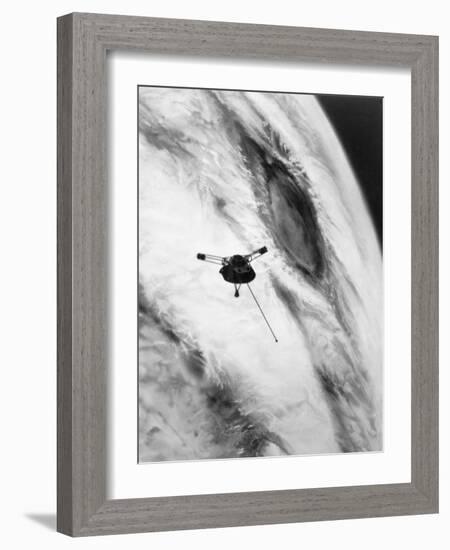 Pioneer Passing over Jupiter's Red Spot-null-Framed Photographic Print