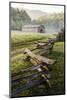 Pioneer's Barn, Split Rail Fence, Cades Cove, Great Smoky Mountains National Park, Tennessee, USA-null-Mounted Photographic Print