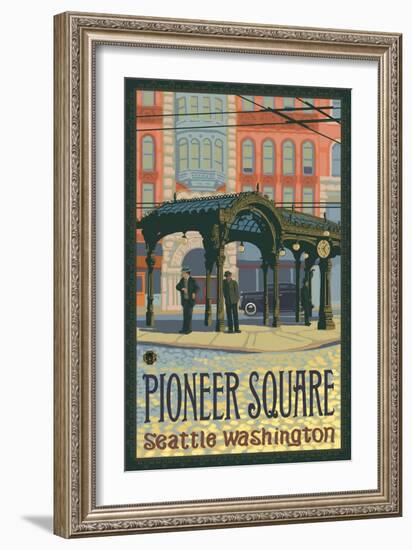 Pioneer Square Pergola, Seattle, Washington-Lantern Press-Framed Art Print