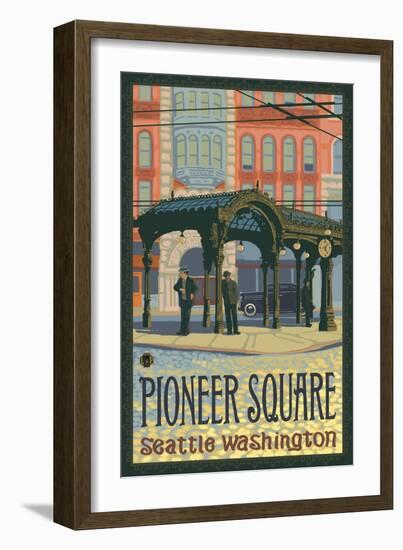 Pioneer Square Pergola, Seattle, Washington-Lantern Press-Framed Art Print