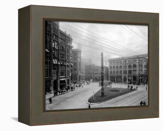 Pioneer Square, Seattle, WA-Asahel Curtis-Framed Premier Image Canvas