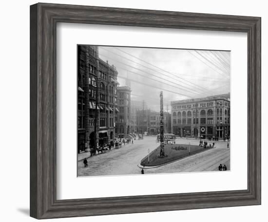 Pioneer Square, Seattle, WA-Asahel Curtis-Framed Giclee Print