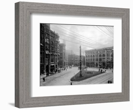 Pioneer Square, Seattle, WA-Asahel Curtis-Framed Giclee Print