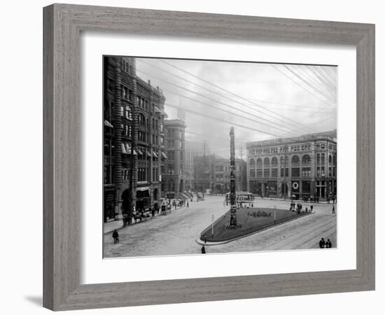 Pioneer Square, Seattle, WA-Asahel Curtis-Framed Giclee Print