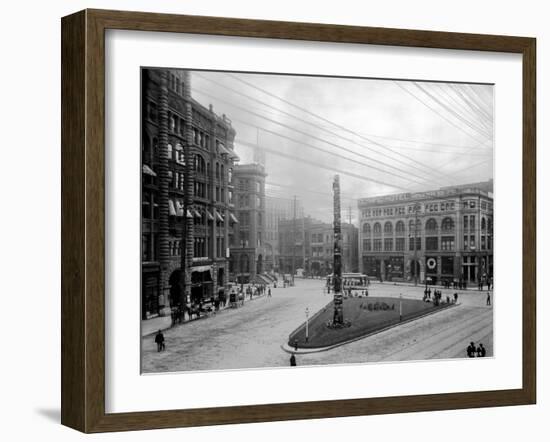 Pioneer Square, Seattle, WA-Asahel Curtis-Framed Giclee Print