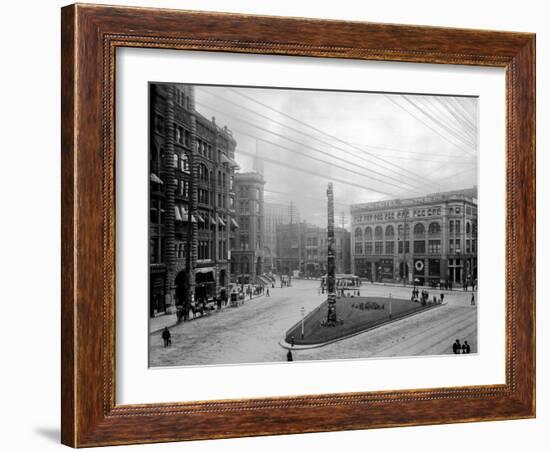 Pioneer Square, Seattle, WA-Asahel Curtis-Framed Giclee Print