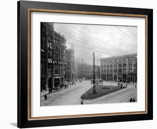 Pioneer Square, Seattle, WA-Asahel Curtis-Framed Giclee Print