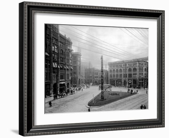 Pioneer Square, Seattle, WA-Asahel Curtis-Framed Giclee Print