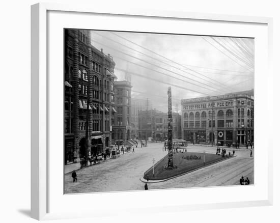 Pioneer Square, Seattle, WA-Asahel Curtis-Framed Giclee Print