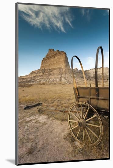 Pioneer Wagon Train Replica, Scottsbluff, Nebraska, USA-Walter Bibikow-Mounted Photographic Print