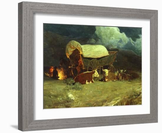 Pioneers-Frank Tenney Johnson-Framed Art Print