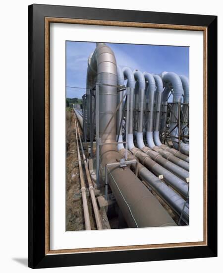 Pipeline Carrying Steam Through the Wairakei Thermal Valley, North Island, New Zealand, Pacific-Jeremy Bright-Framed Photographic Print