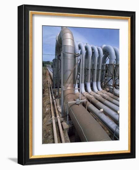 Pipeline Carrying Steam Through the Wairakei Thermal Valley, North Island, New Zealand, Pacific-Jeremy Bright-Framed Photographic Print