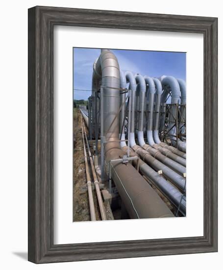 Pipeline Carrying Steam Through the Wairakei Thermal Valley, North Island, New Zealand, Pacific-Jeremy Bright-Framed Photographic Print