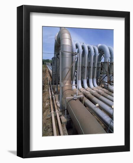 Pipeline Carrying Steam Through the Wairakei Thermal Valley, North Island, New Zealand, Pacific-Jeremy Bright-Framed Photographic Print