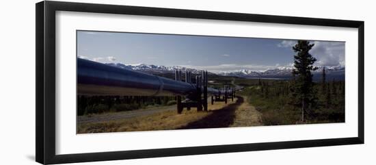 Pipeline Passing Through a Landscape, Trans-Alaskan Pipeline, Alaska, USA-null-Framed Photographic Print