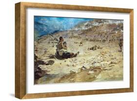 Piper George Findlater (1872-1942) of the Gordon Highlanders Earning the Victoria Cross at Dargai…-Edward Matthew Hale-Framed Giclee Print