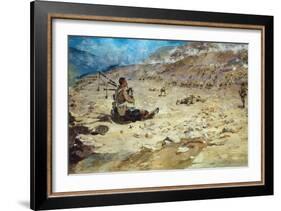 Piper George Findlater (1872-1942) of the Gordon Highlanders Earning the Victoria Cross at Dargai…-Edward Matthew Hale-Framed Giclee Print