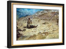 Piper George Findlater (1872-1942) of the Gordon Highlanders Earning the Victoria Cross at Dargai…-Edward Matthew Hale-Framed Giclee Print