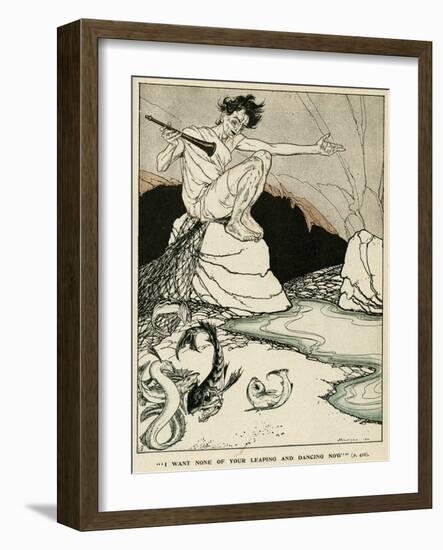 Piper Watching Fish Leaping and Dancing on the Shore-Arthur Rackham-Framed Art Print