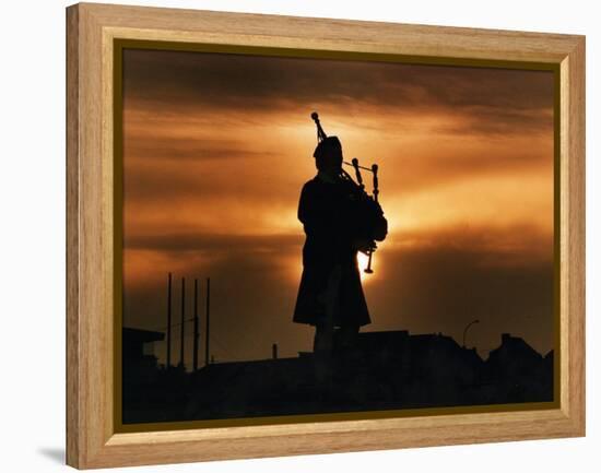 Piper William Bill Millin Playing Bagpipes, Normandy Beach-null-Framed Premier Image Canvas