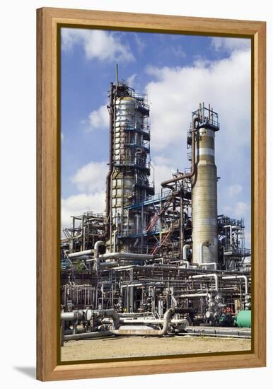 Pipestills At An Oil Refinery-Paul Rapson-Framed Premier Image Canvas