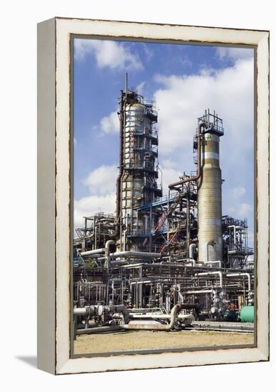 Pipestills At An Oil Refinery-Paul Rapson-Framed Premier Image Canvas