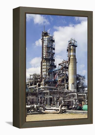 Pipestills At An Oil Refinery-Paul Rapson-Framed Premier Image Canvas
