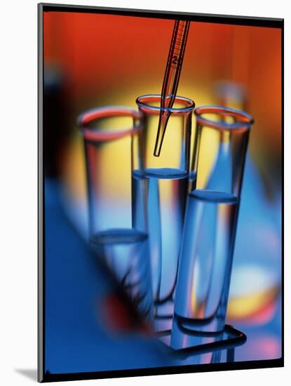 Pipette Places a Solution In a Test Tube-Tek Image-Mounted Photographic Print