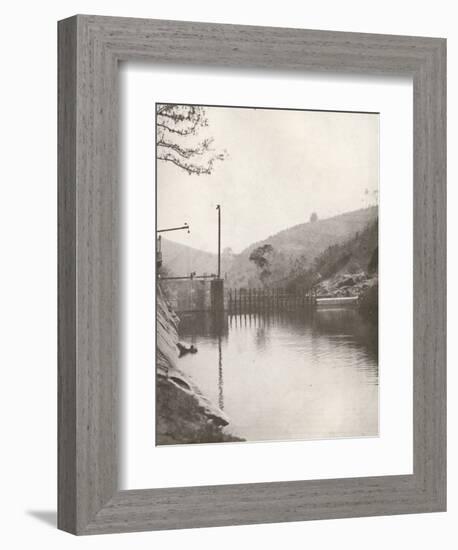 'Pirahy Diversion (Dam from up stream) of the Rio Light and Power Works', 1914-Unknown-Framed Photographic Print