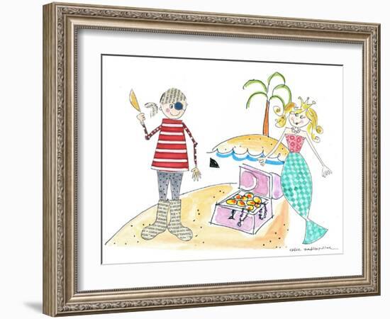 Pirate and Mermaid-Effie Zafiropoulou-Framed Giclee Print