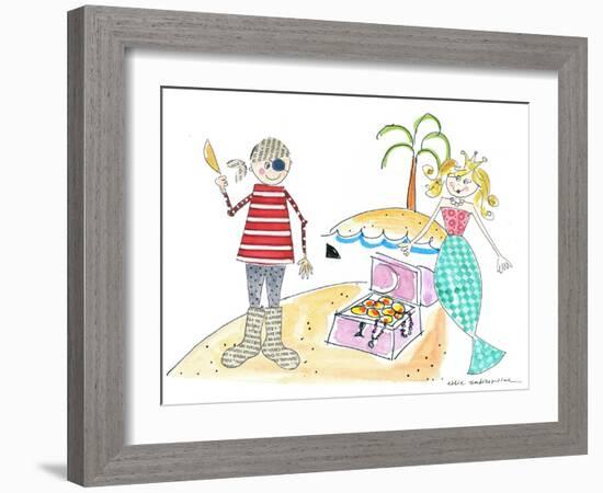 Pirate and Mermaid-Effie Zafiropoulou-Framed Giclee Print